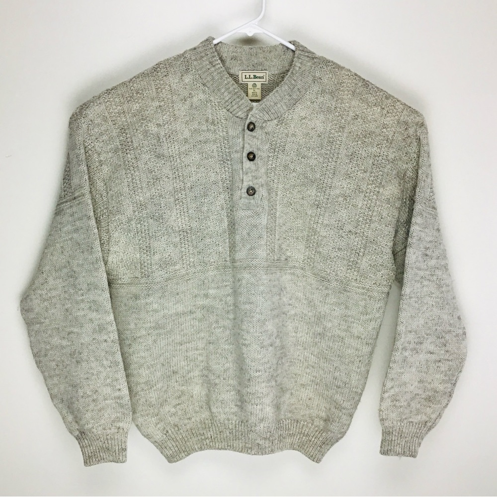 L.L. Bean mens pure wool made in Scotland long sleeve sweater XL